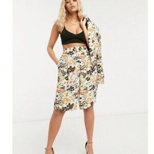Topshop IDOL floral bloom print city  Bermuda shorts Size: 8